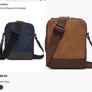 Ted Baker Fairford Zippered Crossbody Navy/Black or Hamilton Nubuck/Brown Stone